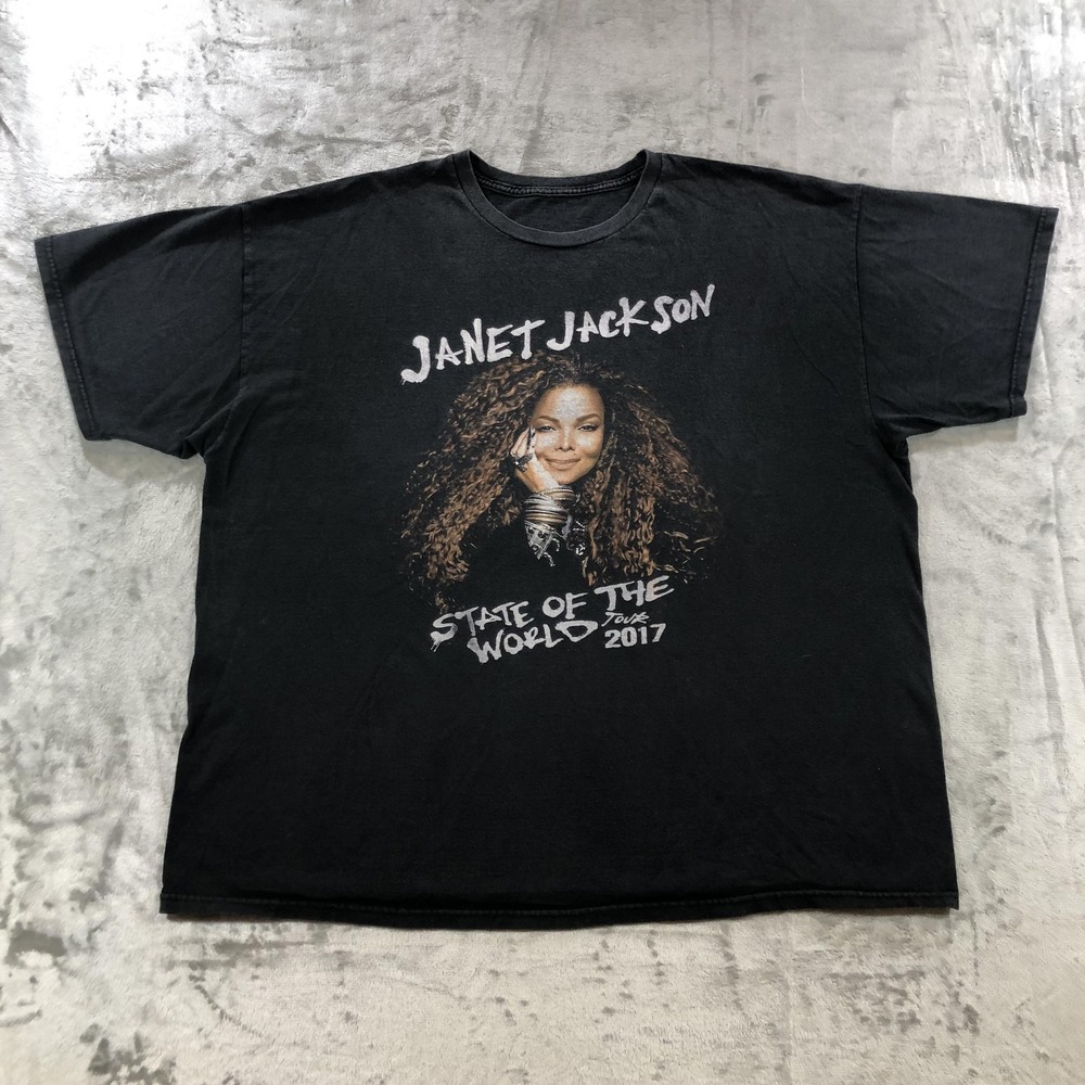 Janet Jackson Shirt Mens 3XL Black State of the World Tour 2017 Concert Tee